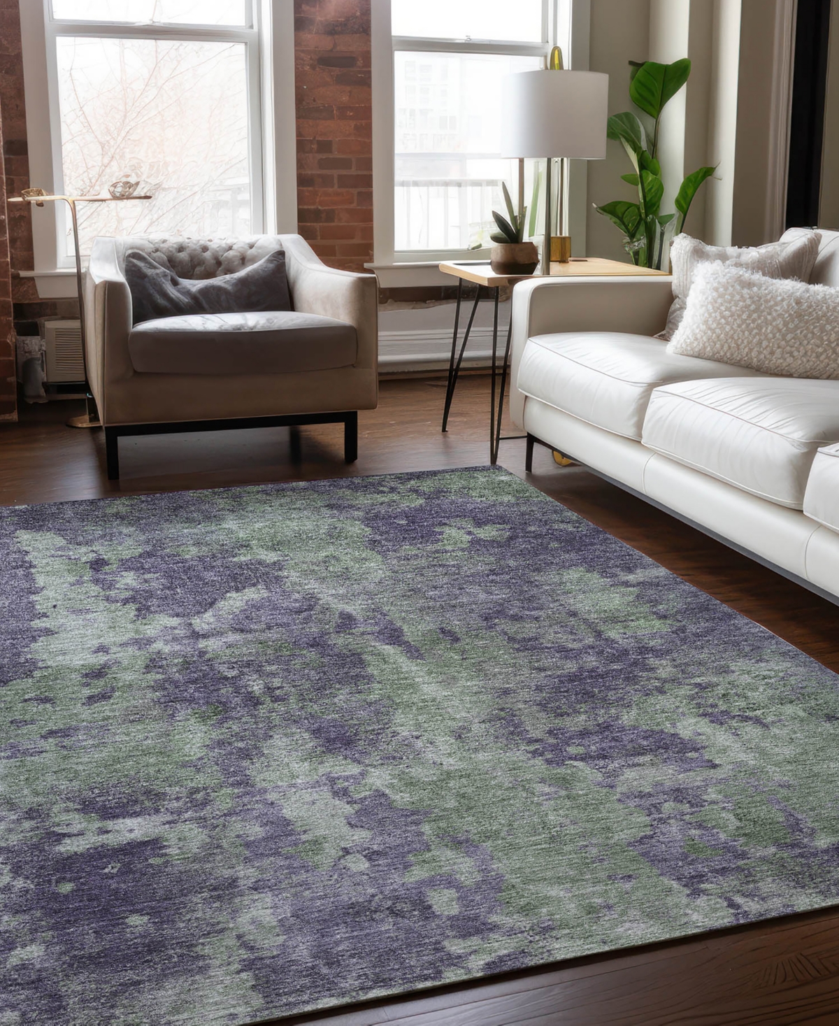Addison Chantille Machine Washable Acn573 9'x12' Area Rug In Purple