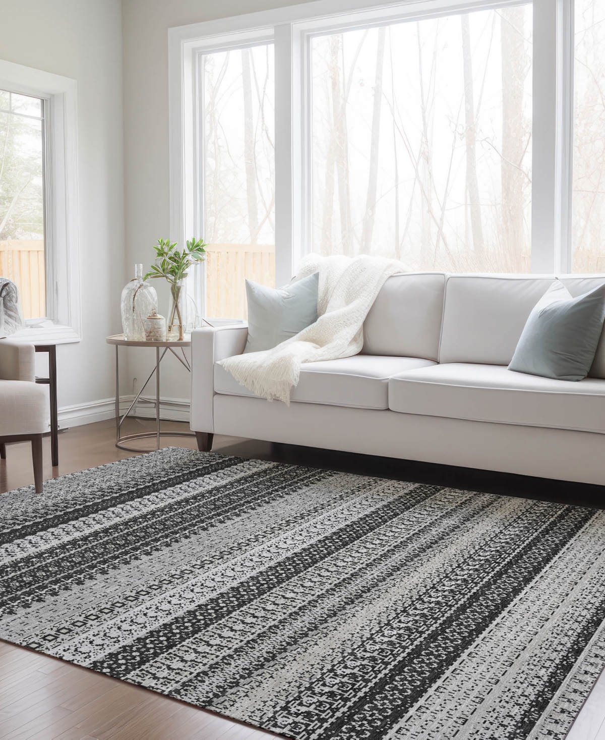 Addison Chantille Machine Washable Acn576 8'x10' Area Rug In Black