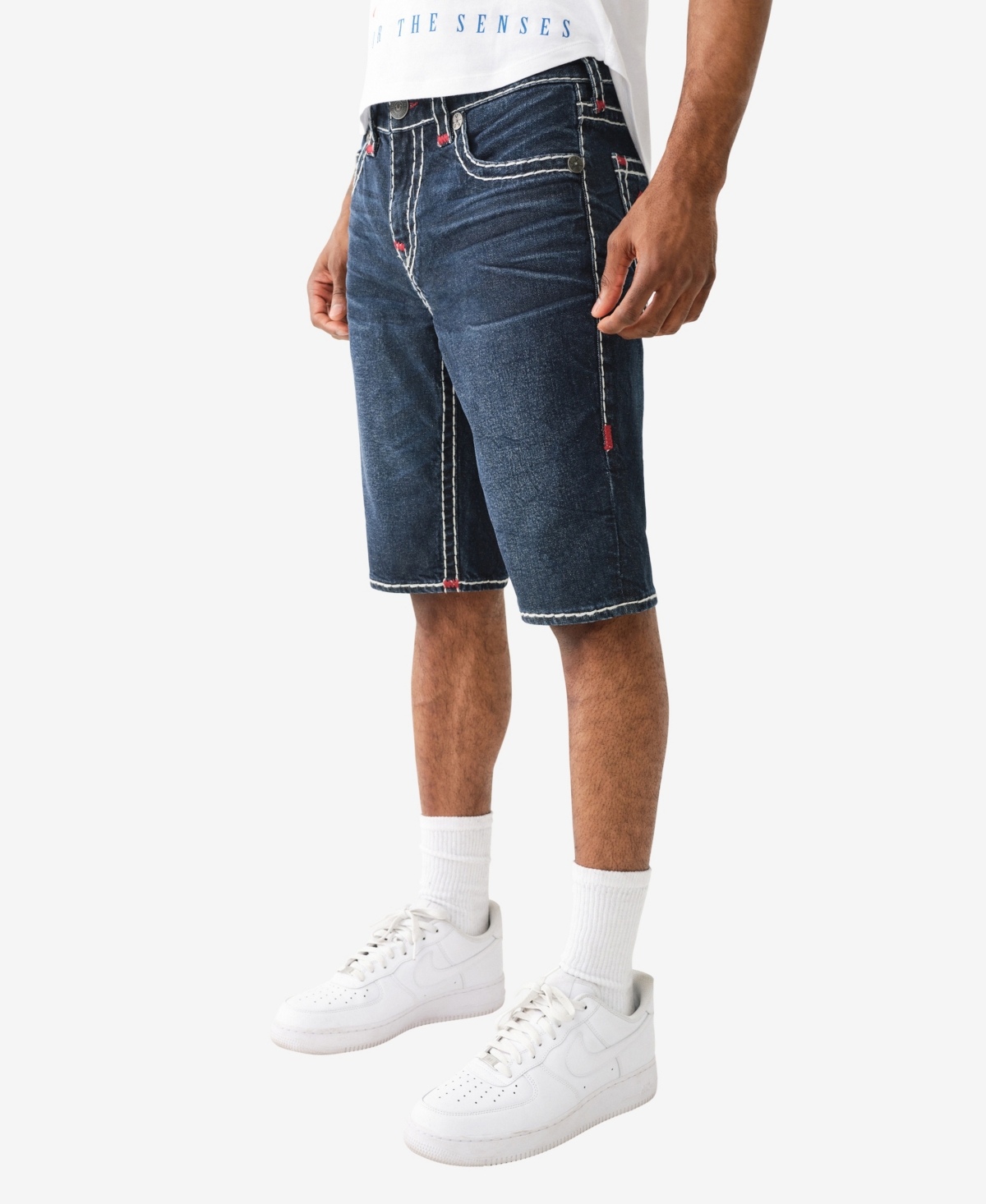 Shop True Religion Men's Ricky No Flap Super T Straight Shorts In Blue
