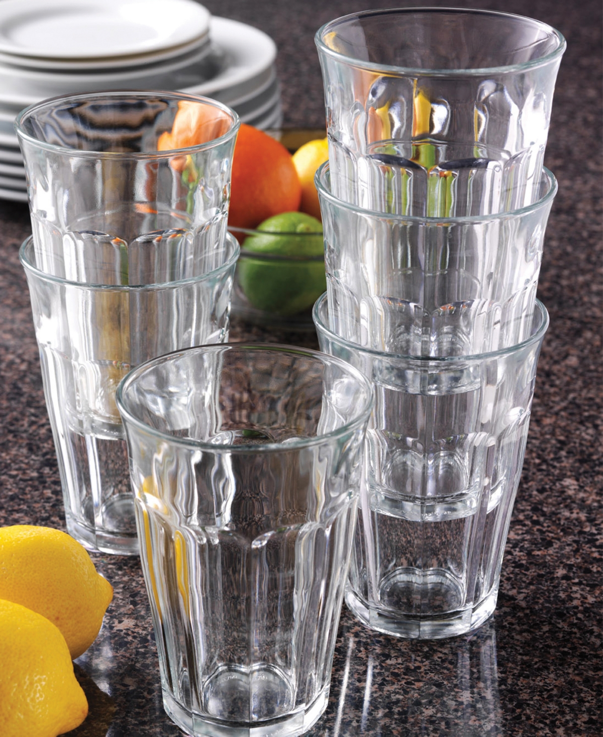 Duralex Set Of 6 Picardie Xl Tumblers In Clear