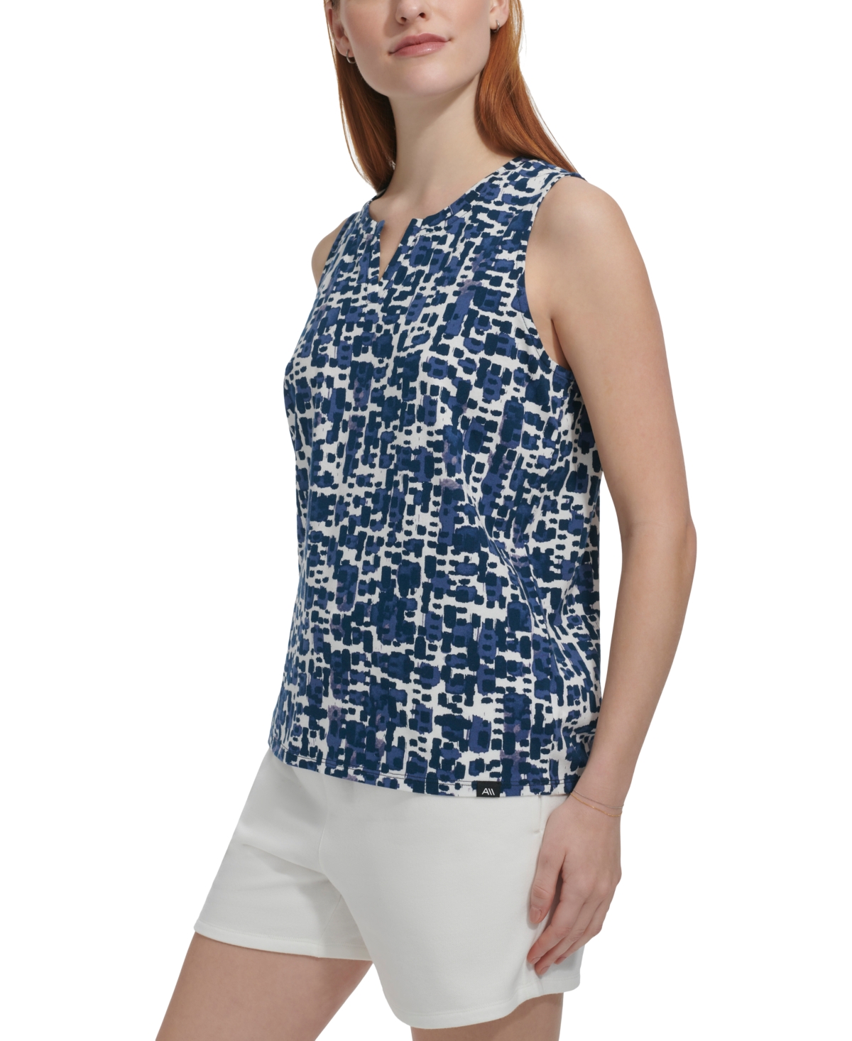 Andrew Marc Sport Women's Cotton Abstract-Print Tank Top