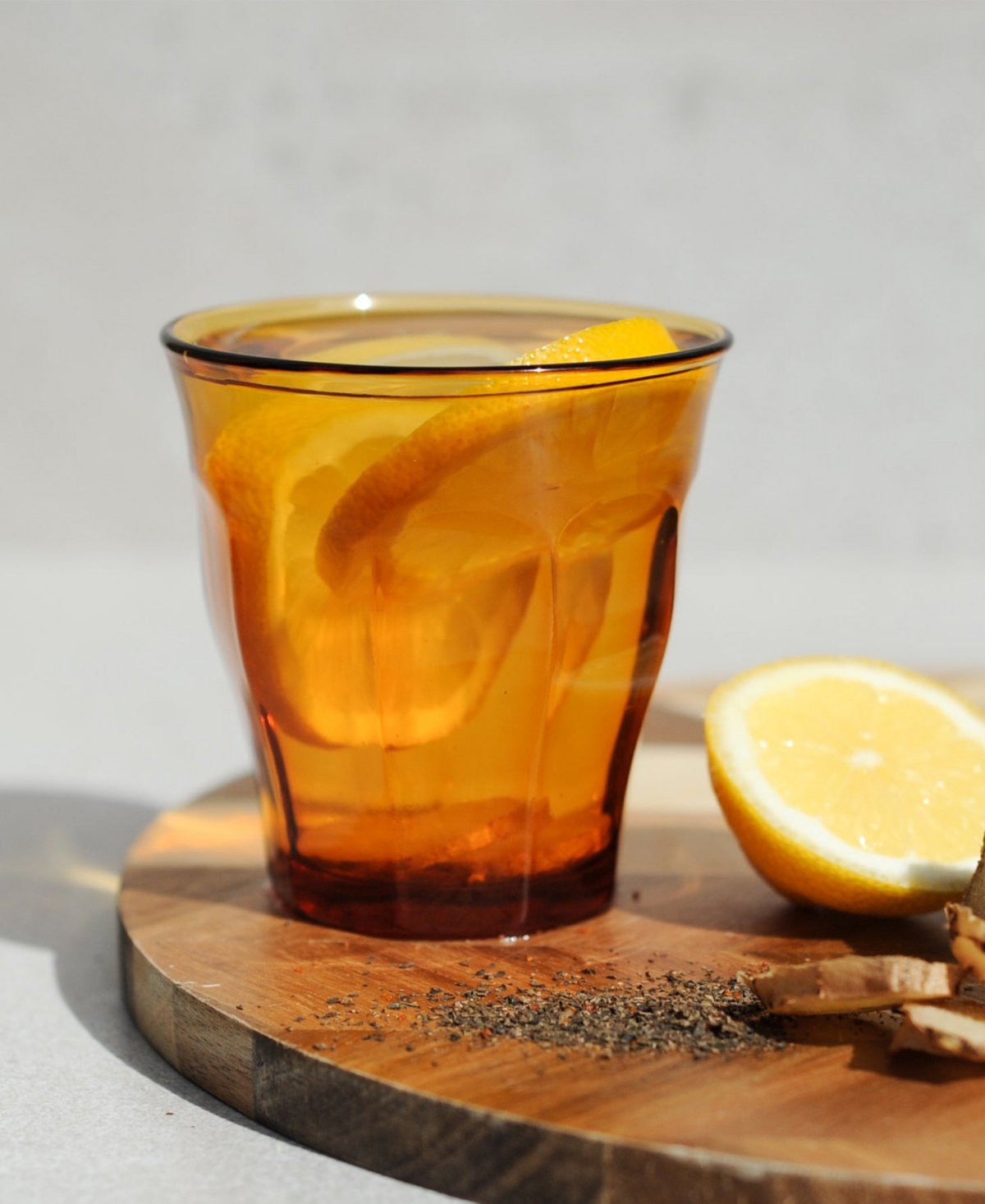 Duralex Set Of 6 Picardie Tumbler Highballs In Tangerine