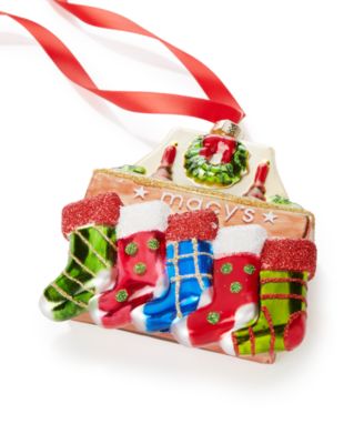 Holiday Lane - Macy's Fireplace with Stockings Hanging Ornament