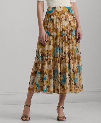 Lauren Ralph Lauren Petite Floral A-Line Skirt - Macy's