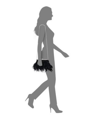 All Over Feather Frame Clutch