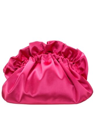 Satin Gathered Crossbody Pouch Bag