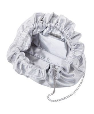 Metallic Gathered Crossbody Pouch Bag