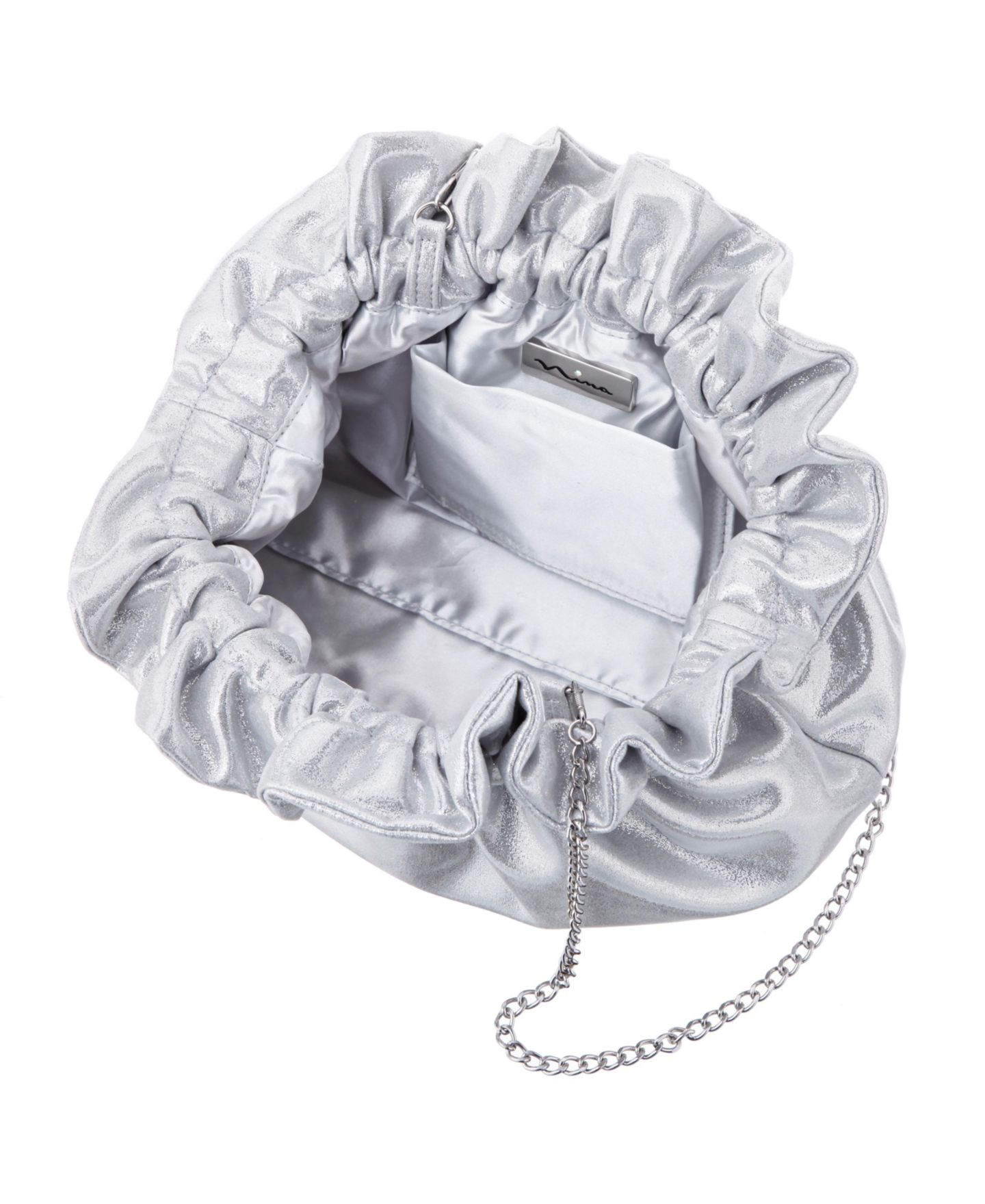 Женская сумка Nina Metallic Gathered Crossbody Pouch, цвет: True Sliver — фото 4