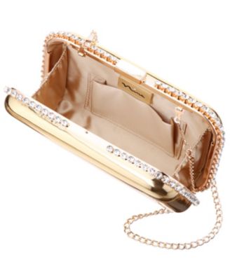 Metallic Minaudiere with Cystal Adorned Edge