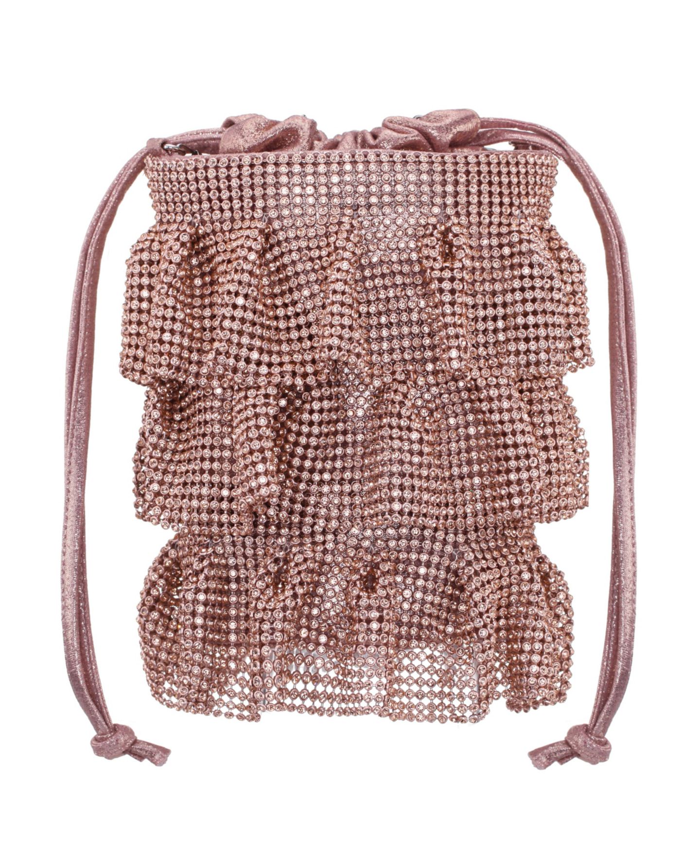 Женская сумка Nina 4 Tired Crystal Mesh Pouch, цвет: Розовый золотой — фото 3