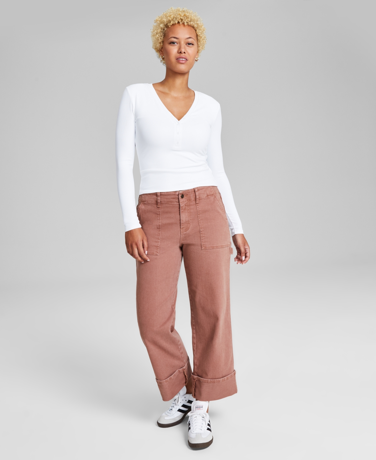 Women's Cuff Jeans, Created for Macy's - Washed Brown