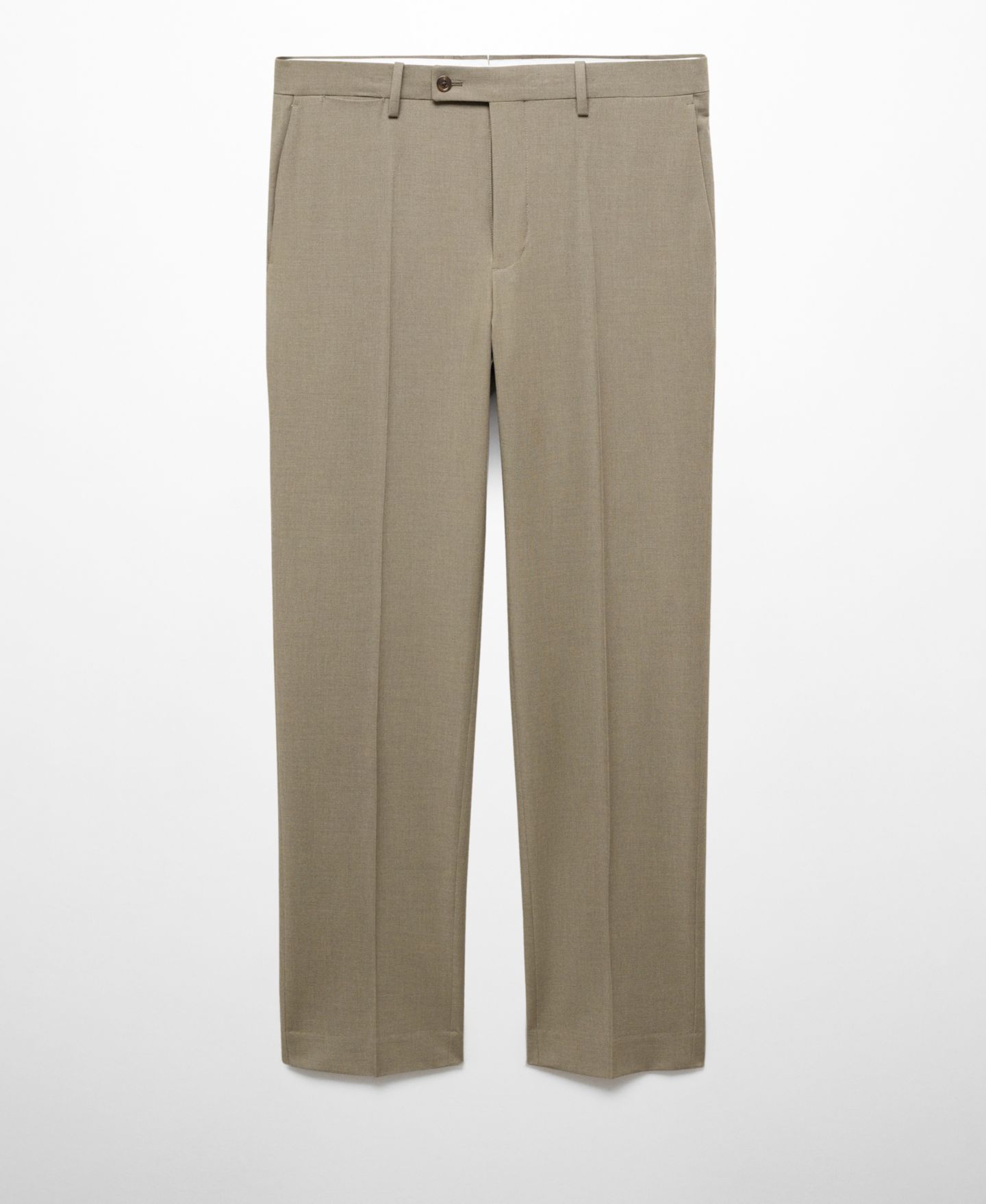 Мужские брюки MANGO Stretch Fabric Slim-Fit Suit, цвет: Зелёный — фото 1