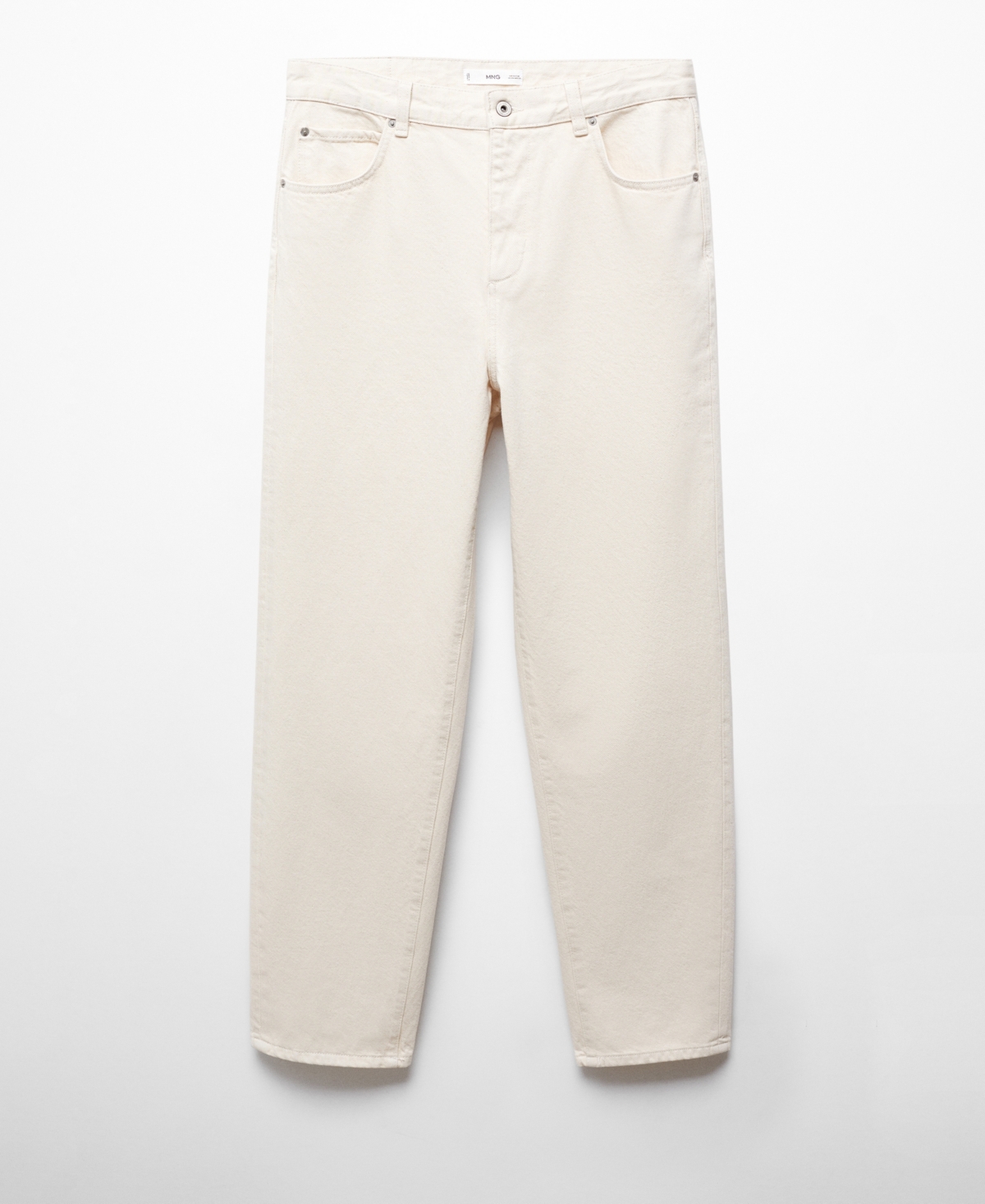 Shop Mango Men's Relaxed-fit Cotton Jeans In Ecru