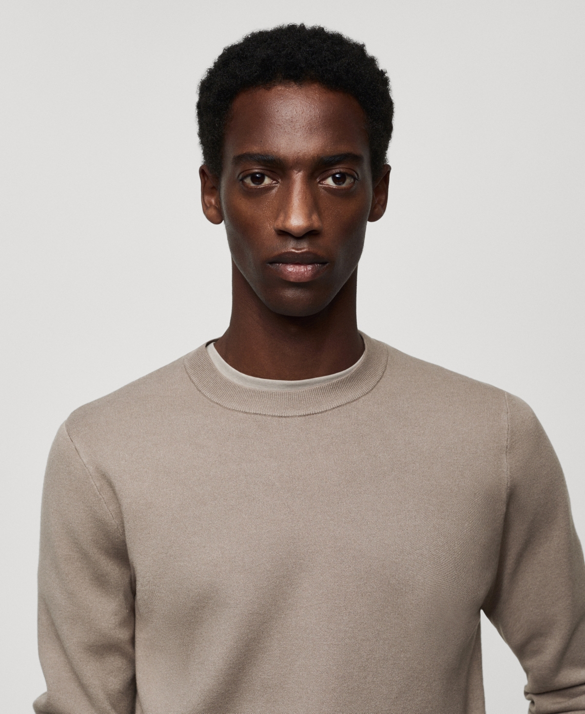 Shop Mango Men's Thermoregulating Fine-knit Sweater In Mink Grey