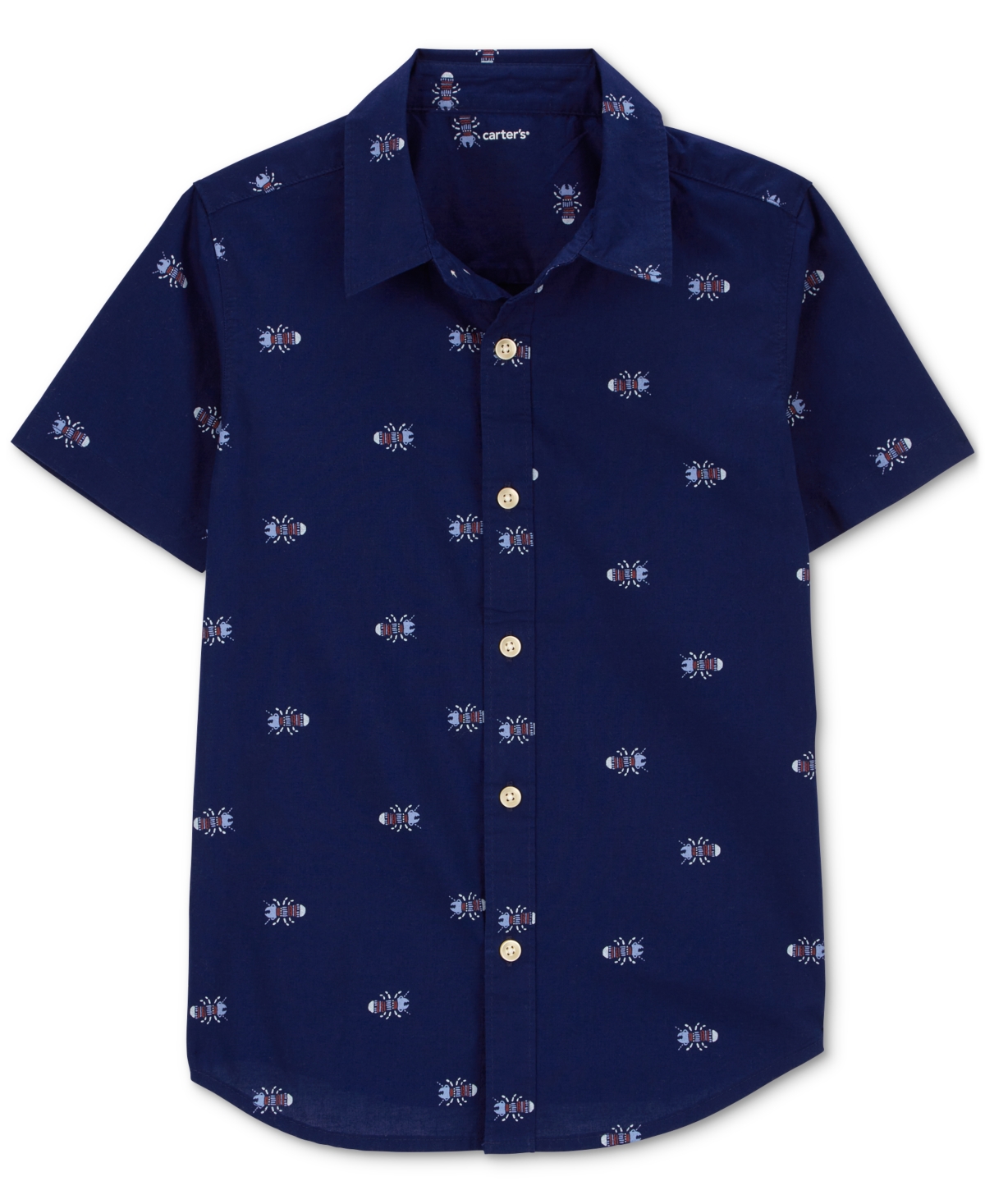 Carter's Kids' Little Boys And Big Boys Button Down Shirt In Navy