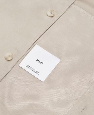 Men's Linen Pockets Detail Overshirt