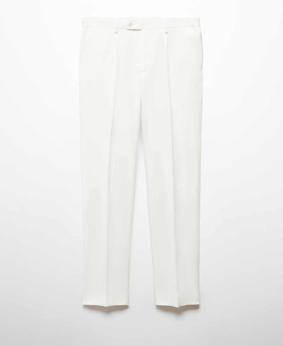 Shop Mango Men's Slim Fit Cotton And Linen Suit Pants In White