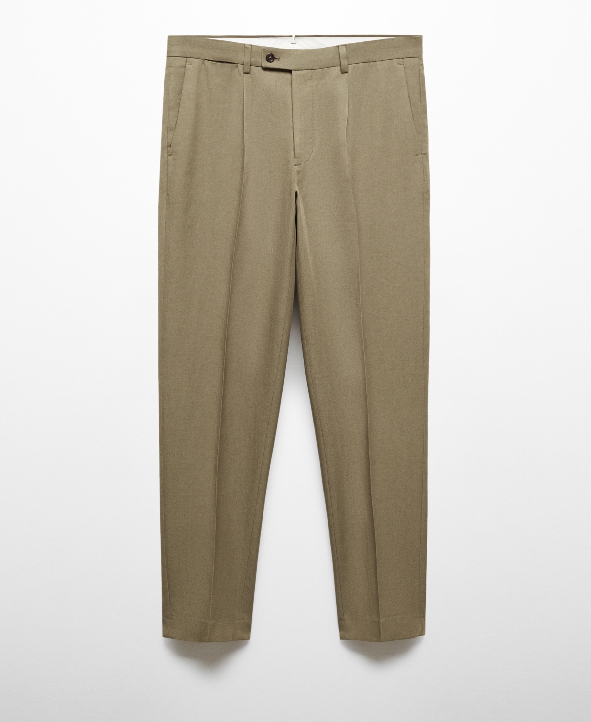 Shop Mango Men's Slim-fit Pleated Dress Pants In Khaki