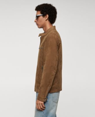 Men's Suede-Effect Zipper Jacket