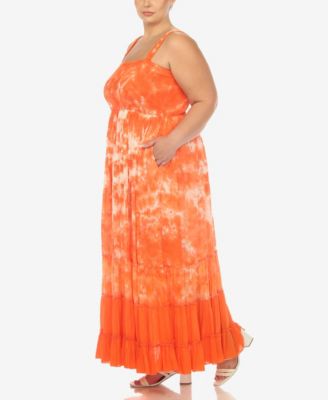 Plus Size Smocked Ruffle Maxi Dress