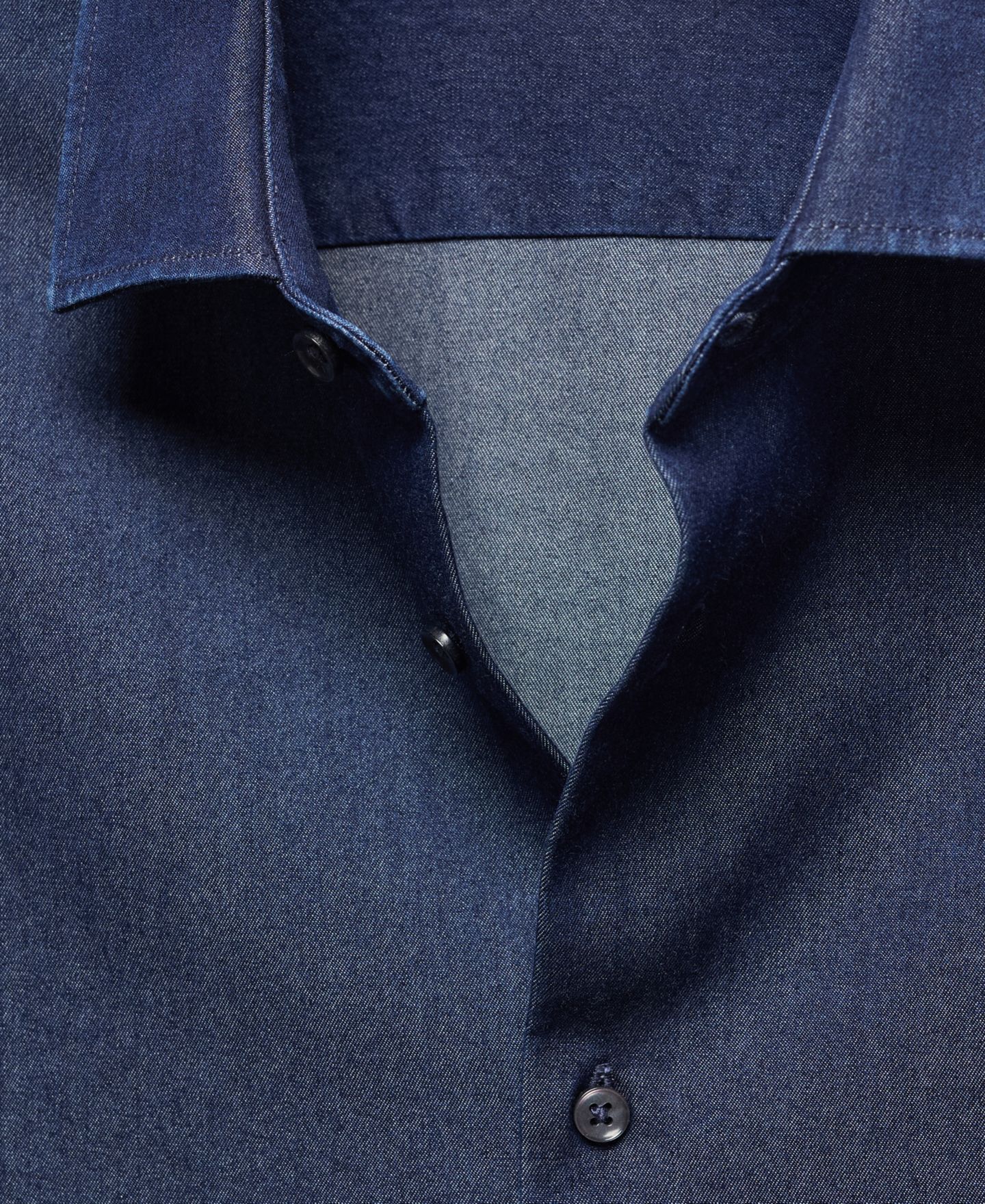 Мужская рубашка Mango Regular-Fit Cotton Chambray, цвет: Тёмный синий — фото 3