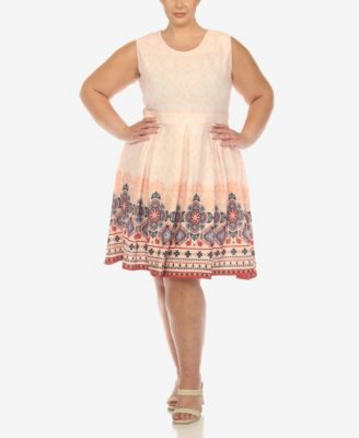 Plus Size Fit and Flare Knee Length Dress