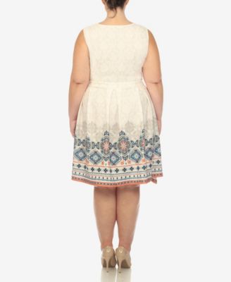 Plus Size Fit and Flare Knee Length Dress