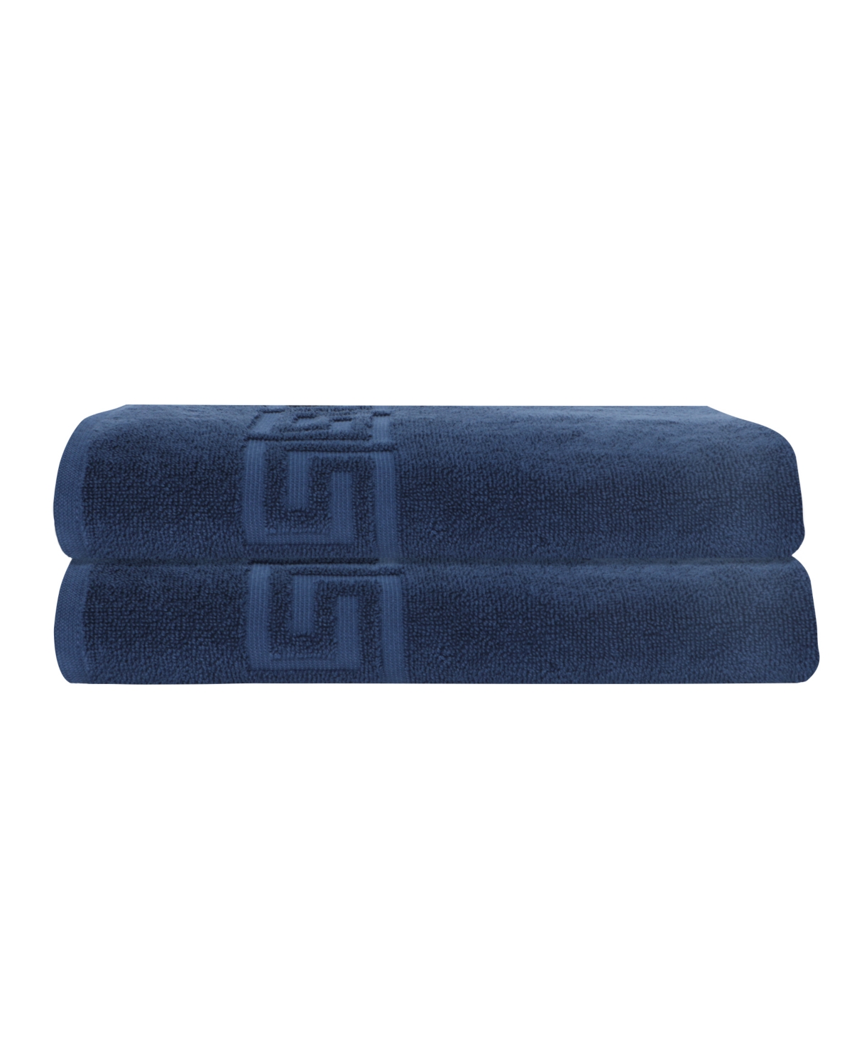 Ozan Premium Home 2pc Milos Greek Key Pattern Bath Sheet Set In Navy