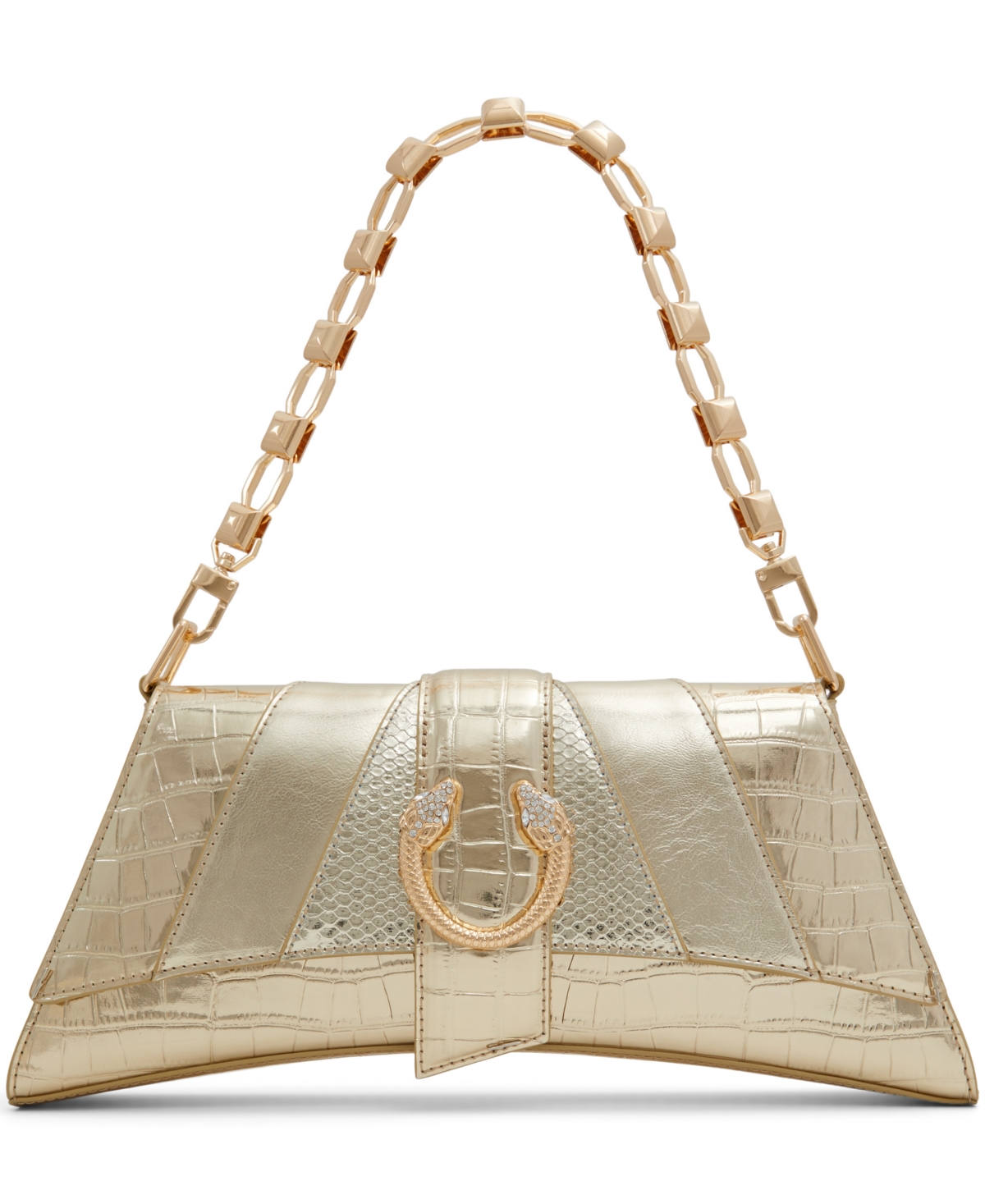 Shop Aldo Scylla Synthetic Medium Shoulder Bag In Gold