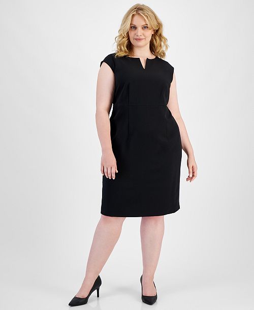 alfani Kasper Plus Size Sleeveless Sheath Dress Women's Fashion Shoes & Accessories