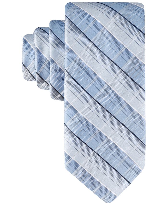 Calvin Klein Men's Slim Plaid Tie Gray Size Regular main image 1