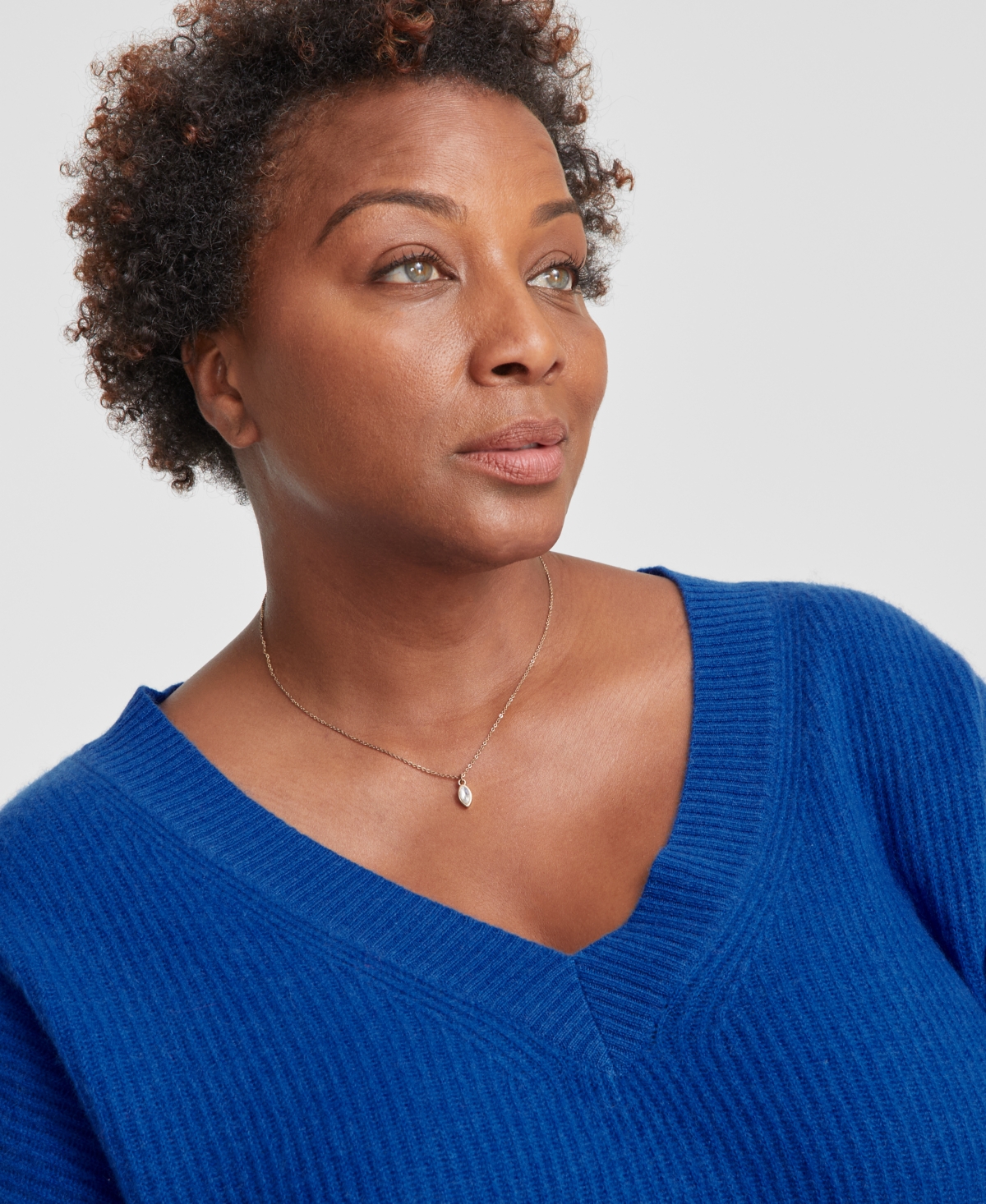 Charter Club Plus Size Cashmere Rib-Knit Relaxed-Shoulder Sweater, Created for Macy's
