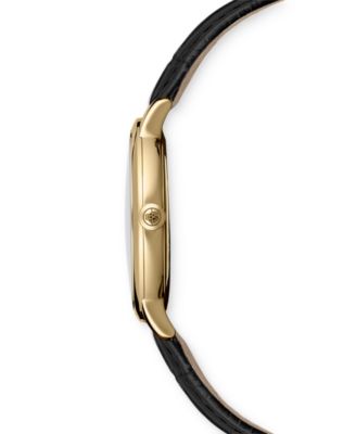 Women's Swiss Toccata Black Leather Strap Watch 39mm