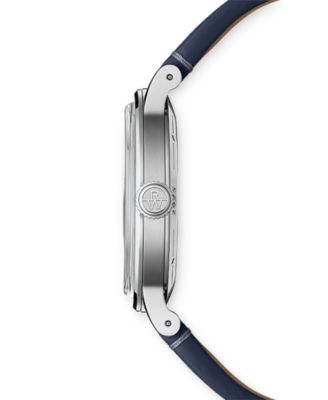 Men's Swiss Automatic Millesime Blue Leather Strap Watch 40mm