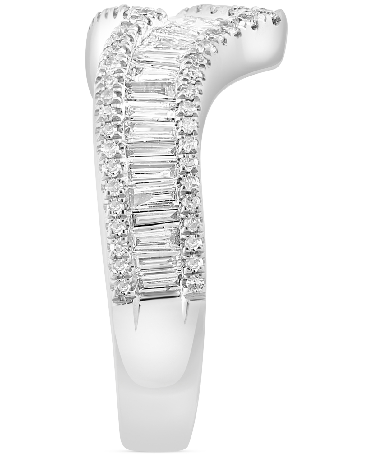 Effy Collection Effy Diamond Mixed Cut Chevron Ring (3/4 Ct. T.w.) In 14k White Gold In White Gold