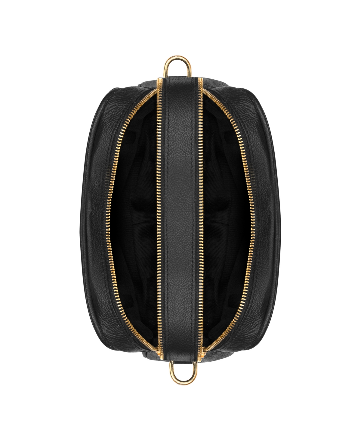 Shop Champs Leather Double-zip Shoulder Bag In Black