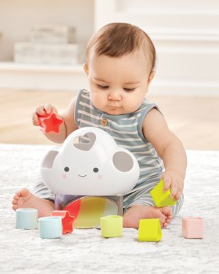 Silver-Tone Lining Cloud Feelings Shape Sorter Baby Toy
