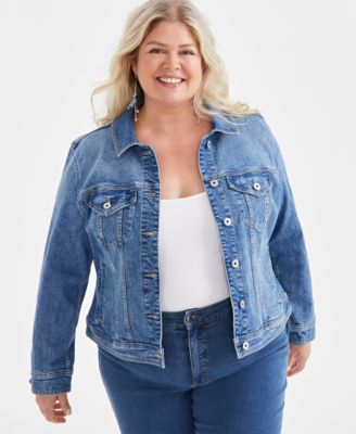 Plus Size Classic Denim Jacket