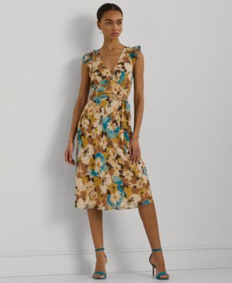 Lauren Ralph Lauren Women's Floral Empire-Waist A-Line Dress, Regular &  Petite - Macy's