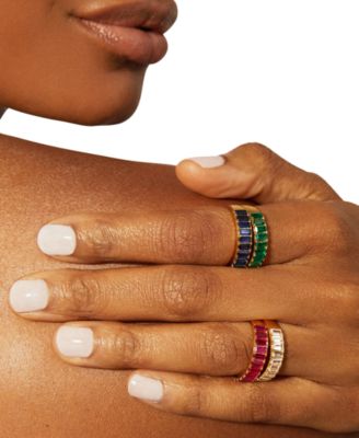 Nano Emerald Color Baguette Ring (1 ct. t.w.) in Gold Vermeil (Also in Nano White Sapphire Color, Nano Ruby Color, & Nano Blue Sapphire Color )