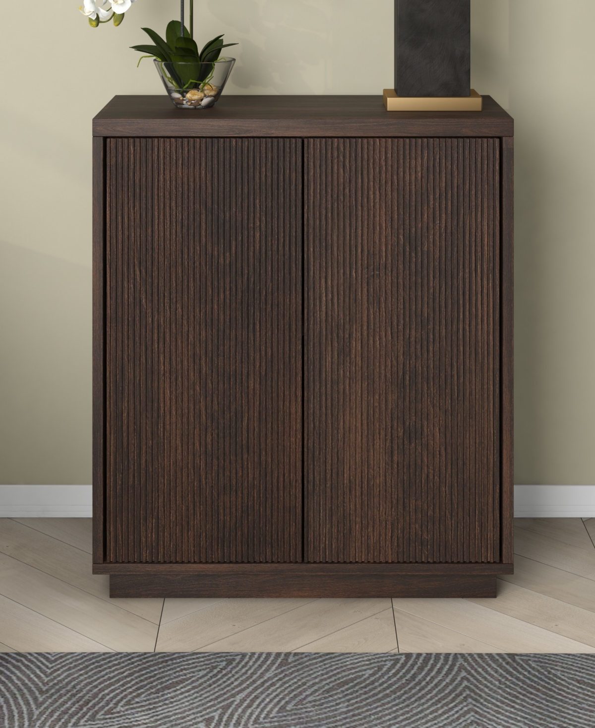 Hudson & Canal Alston 28" Wide Rectangular Accent Cabinet In Alder Brown In Alder Brown