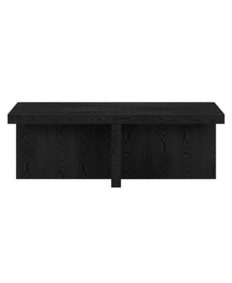 Elna 44" Wide Rectangular Coffee Table in Black Grain