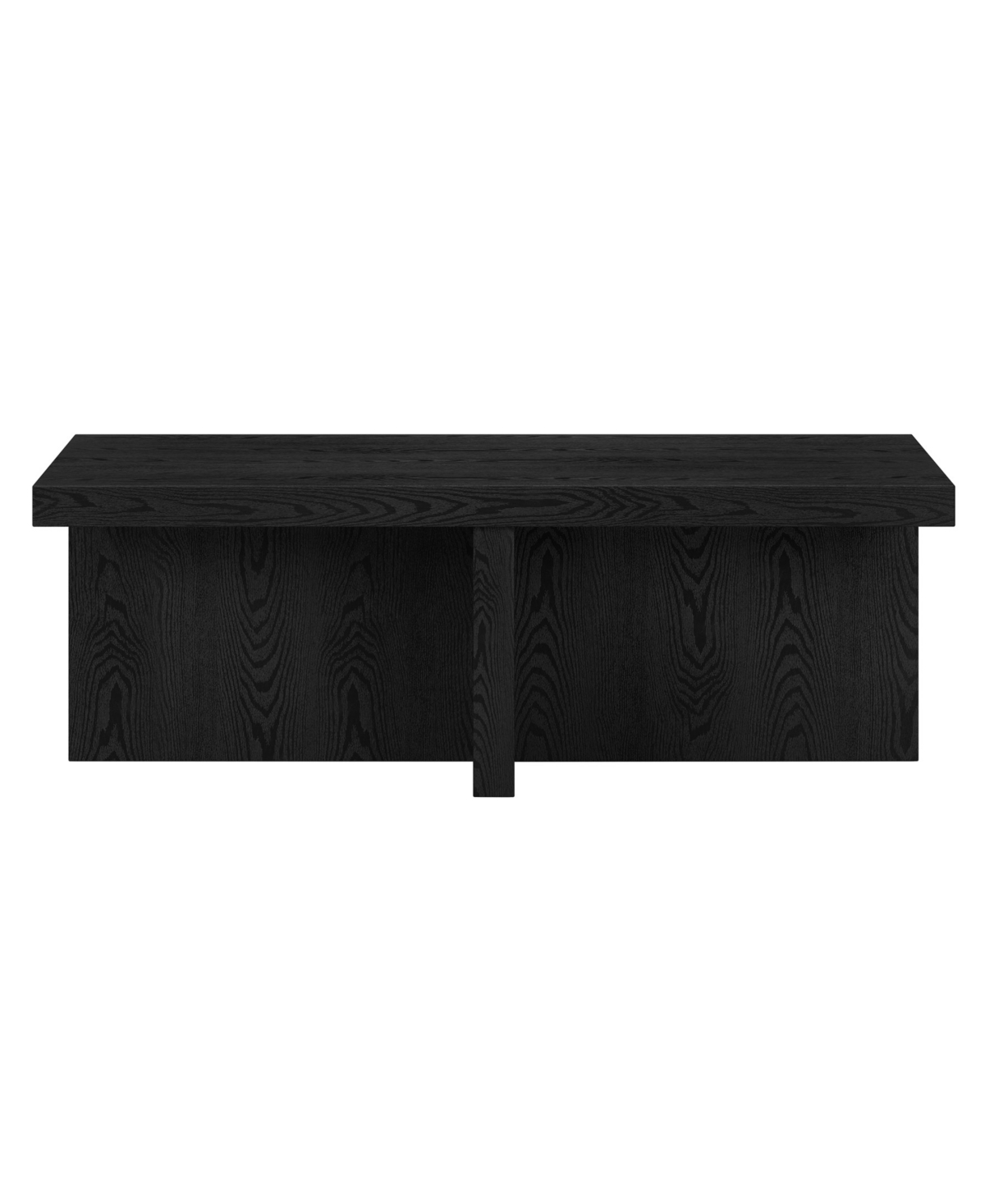 Hudson & Canal Elna 44" Wide Rectangular Coffee Table In Black Grain In Black Grain