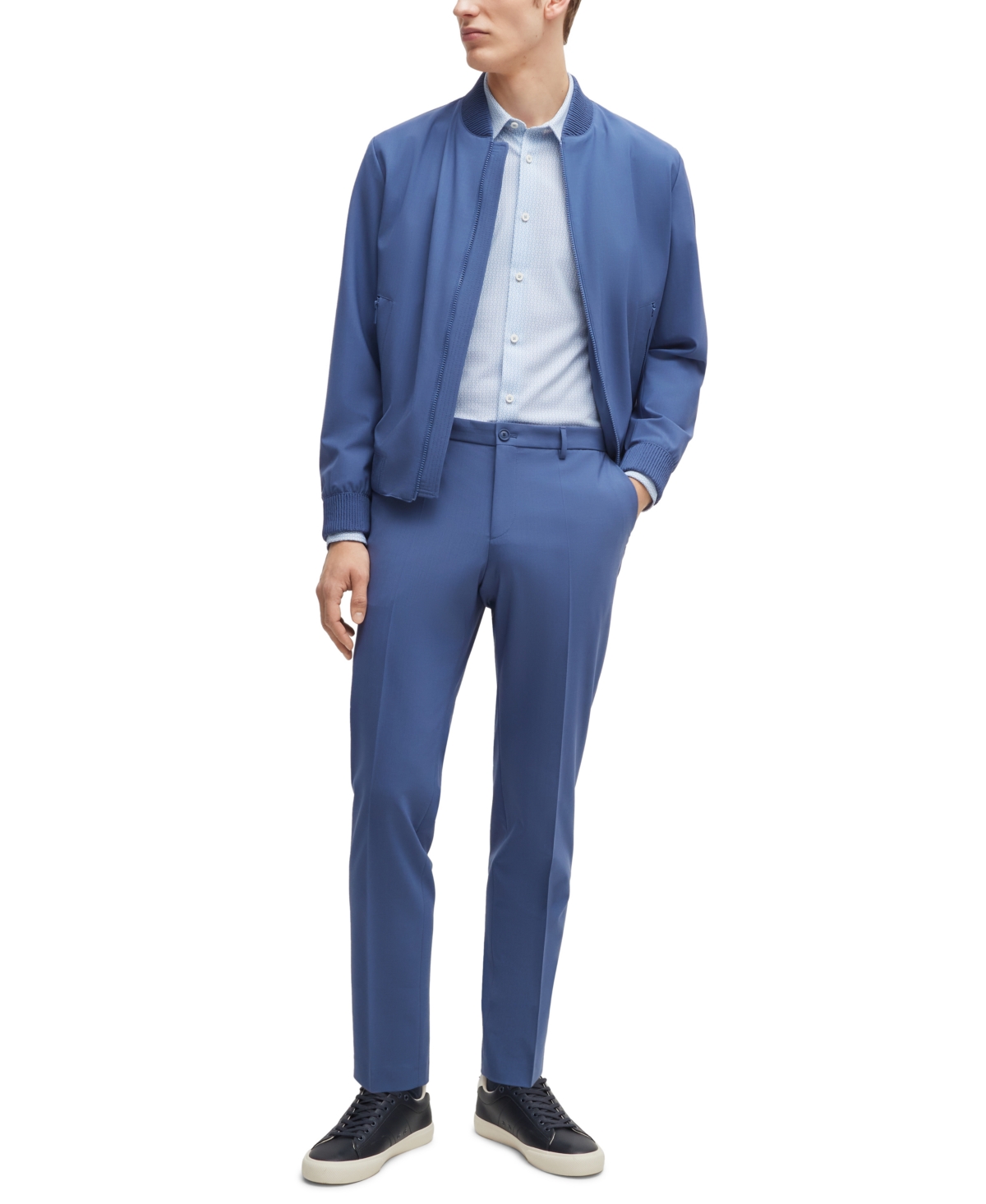Boss by Hugo Boss Men's Performance Slim-Fit Dress Shirt -Pastel Blue