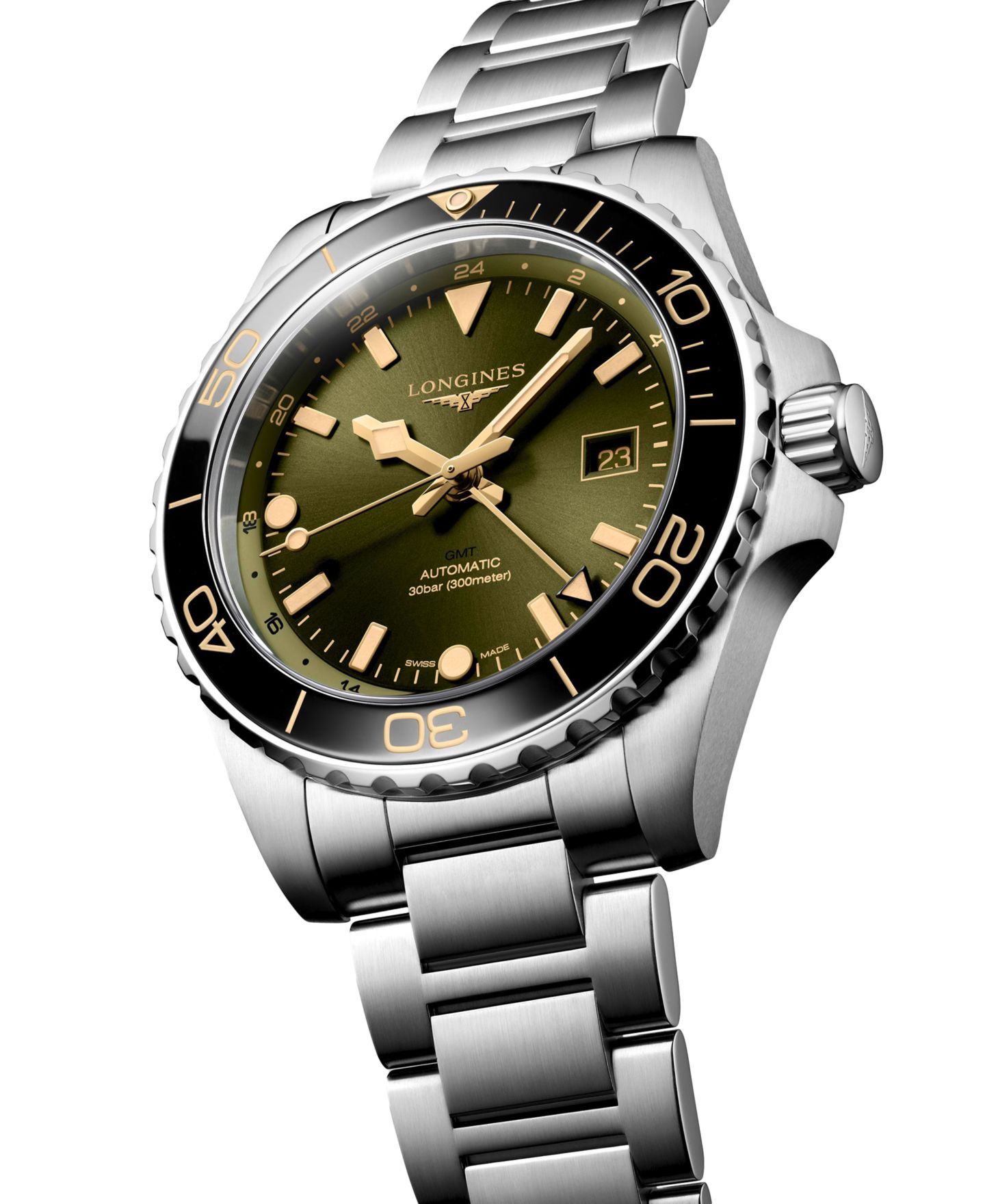 Мужские часы Longines Swiss Automatic Hydroconquest GMT Stainless Steel Bracelet Watch 43mm — фото 2