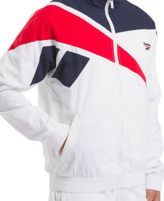 [REEBOK] Classics Vector Windbreaker Jacket☆White★追跡可 Reebok Men's Classics Vector Zip-Front Track Jacket - Macy's