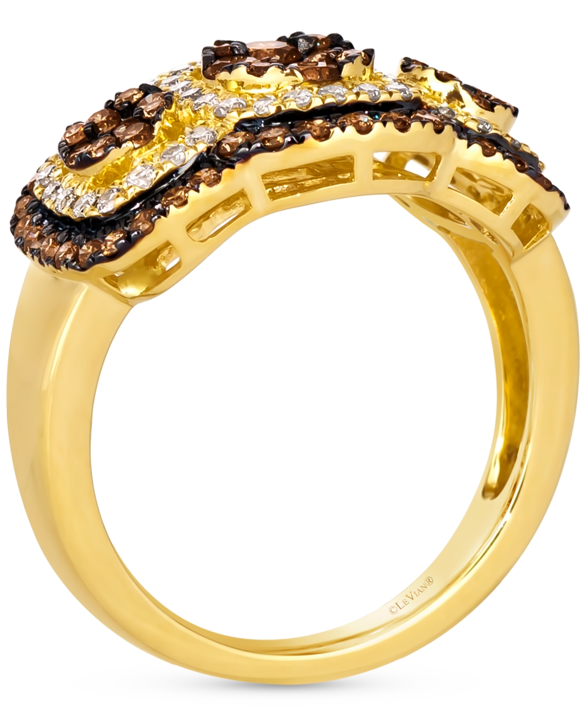 Le Vian Nude Diamond & Chocolate Diamond Halo Cluster Ring (1-1/4 Ct. T.w.) In 14k Gold In No Color