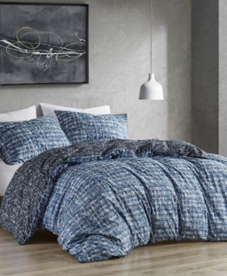 Maca Reversible 3-Pc. Duvet Cover Set, Full/Queen