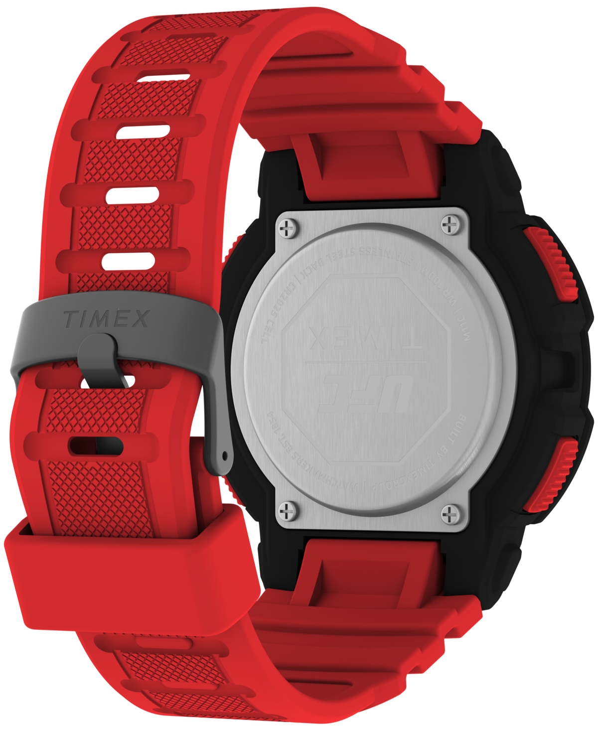 Shop Timex Men's Ufc Rumble Digital Red Polyurethane Strap 50mm Round Watch
