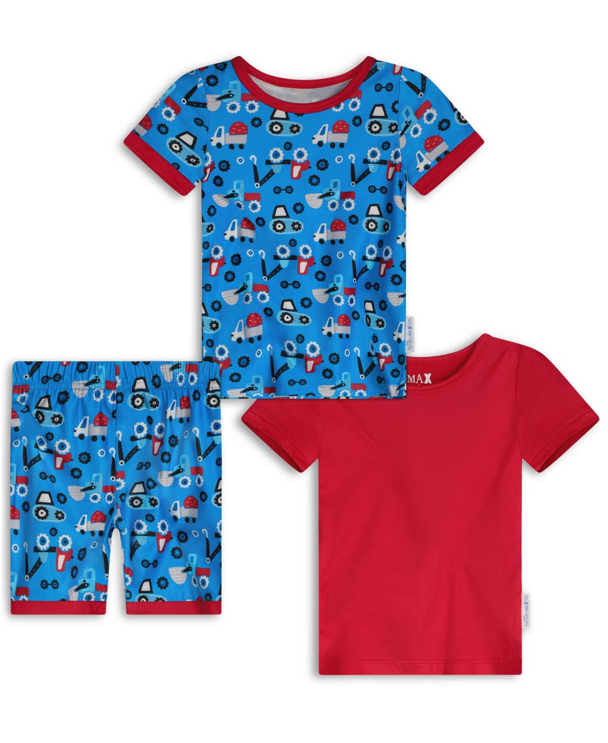 Shop Max & Olivia Baby Boys Three Piece Snug Fit Pajama Set In Red